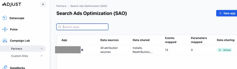 Adjust SAO Apple Search Ads Integration